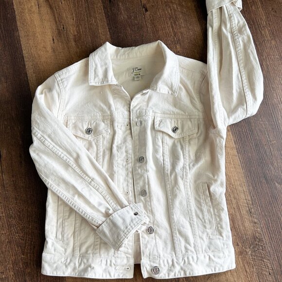 J. Crew Ivory Denim Jacket Women's Size XS - Picture 5 of 7